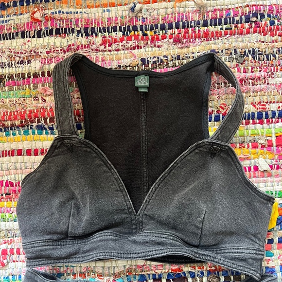 Women's Cropped Denim Vest - Wild Fable Black Wash Size L - Picture 2 of 3